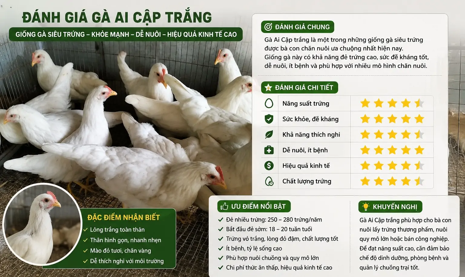 Gà Ai Cập trắng và Ai Cập vằn khác nhau như thế nào