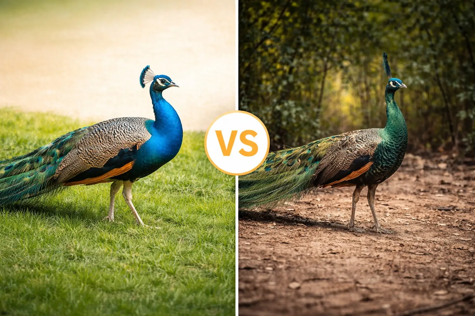 Ph&acirc;n biệt chim c&ocirc;ng Ấn Độ v&agrave; c&ocirc;ng xanh Việt Nam