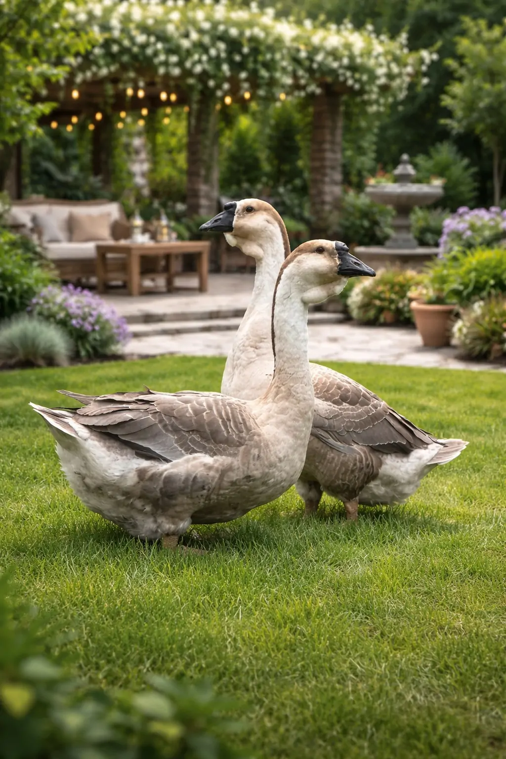 Ngỗng sư tử dọn cỏ v&agrave; giữ nh&agrave;