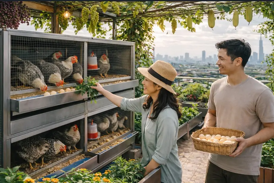 Nu&ocirc;i gia cầm tr&ecirc;n s&acirc;n thượng